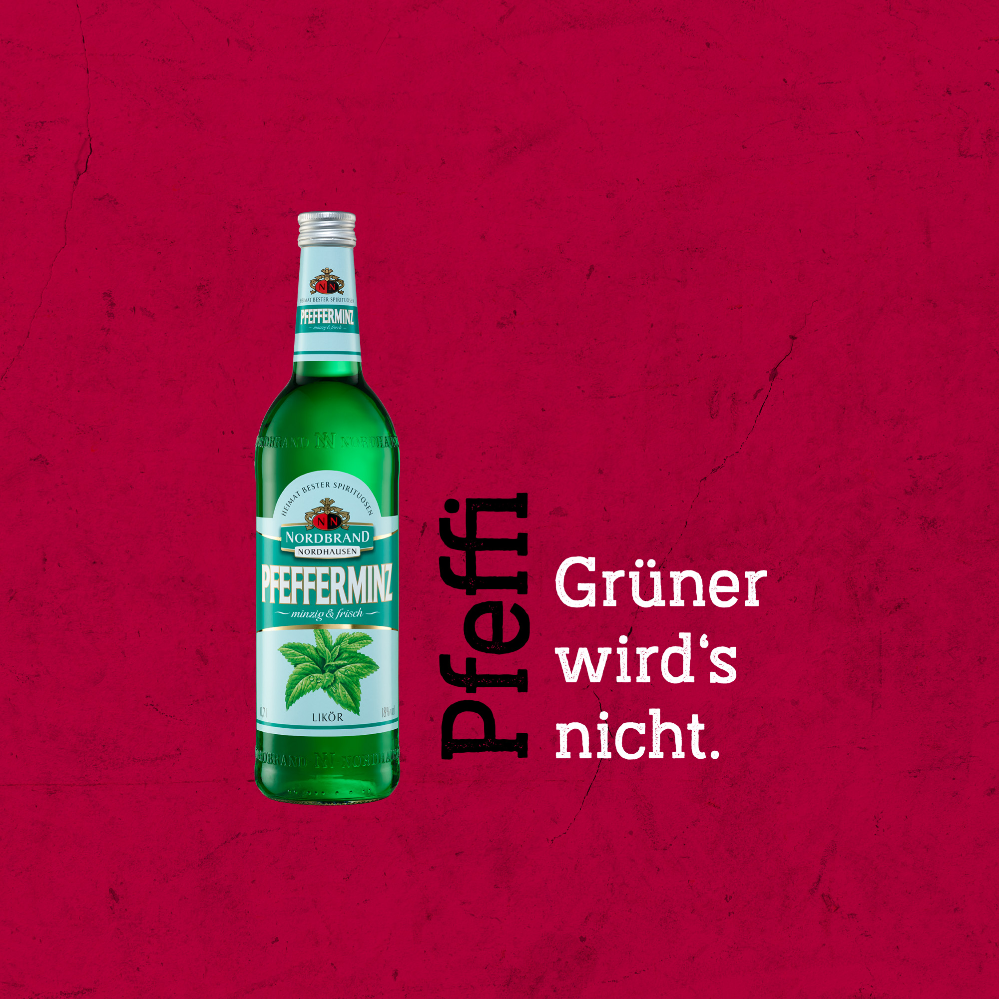 Man sieht das Pfeffi Logo inklusive Claim auf rotem Grund.